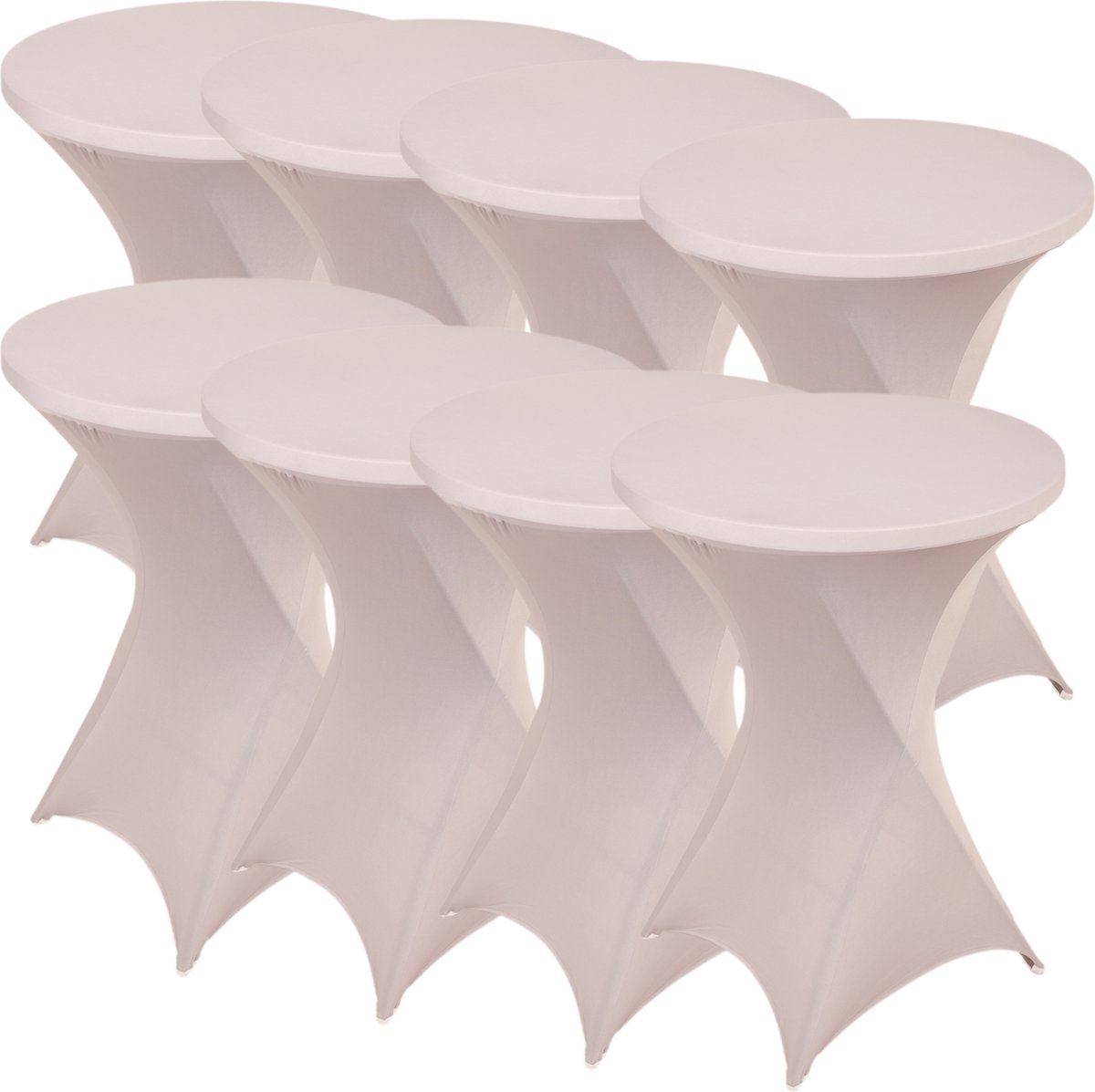 Statafelrok Licht Grijs x 8 – ∅80-85 x 110 cm – Stretch 8 stuks –   voor Statafel – Geschikt voor Horeca Evenementen | Sta Tafel Hoes | Staantafelhoes | Cocktailparty | Trouwerij